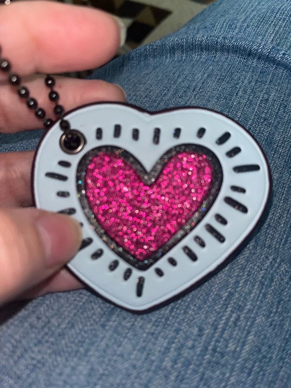 Coach x Keith Haring Limited Edition Leather Heart Purse Charm - Picture 3 of 4